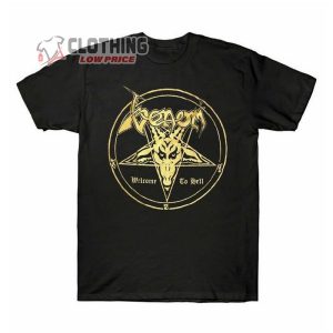Metal Band Venom Albums Doubled Sides Unisex T Shirt Venom Welcome To Hell Shirt Venom Metal Band Album Cover Merch2