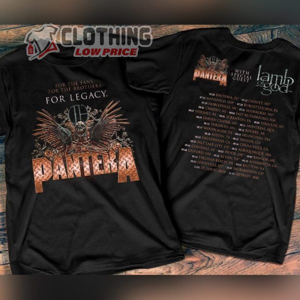 Pantera For The Brothers For Legacy Tour 2023 T- Shirt, Pantera With Lamb Of God Tour 2023 T-shirt, Pantera Tour 2023 Shirt