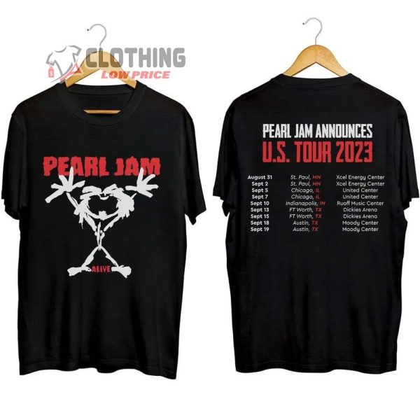 Pearl Jam Alive US Tour Dates 2023 Merch, Pearl Jam 2023 US Tour Shirt, Pearl Jam Albums T-Shirt