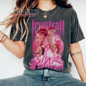 Pink Singer Trustfall Album 2023 Tour Merch Vintage Pink Shirt Summer Carnival Tee Trustfall Album T Shirt 2