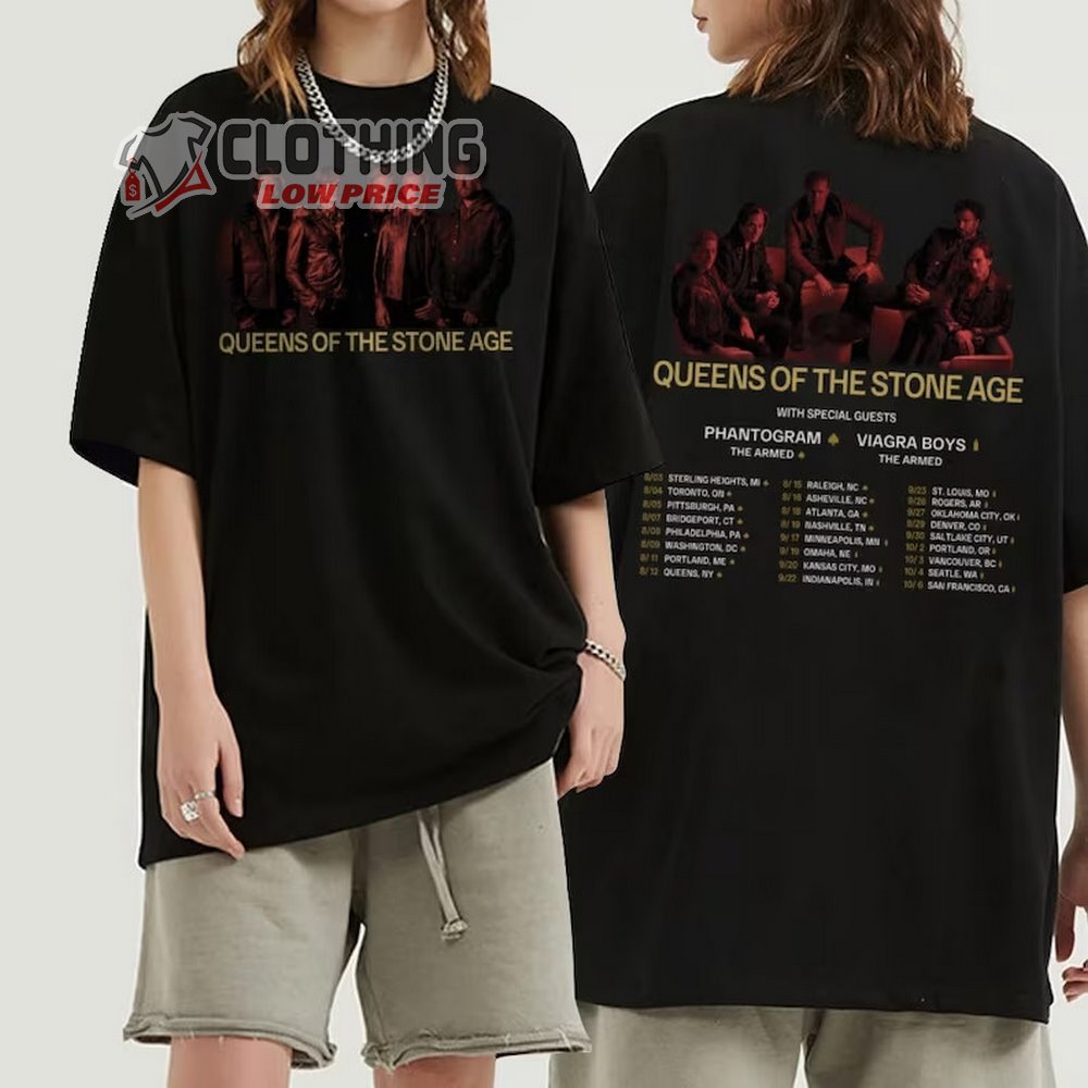 Queens Of The Stone Age The End Is Nero Tour 2023 Merch, Queens Of The Stone Age Band World Tour 2023 With Special Guests Shirt, Queens Of The Stone Age Tour Dates 2023 T-Shirt