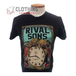 Rival Sons Tour T- Shirt, Rival Sons 2021 Pressure And Time Us Fall Tour Concert Men’s T-shirt, Rival Sons Band Tour Merch