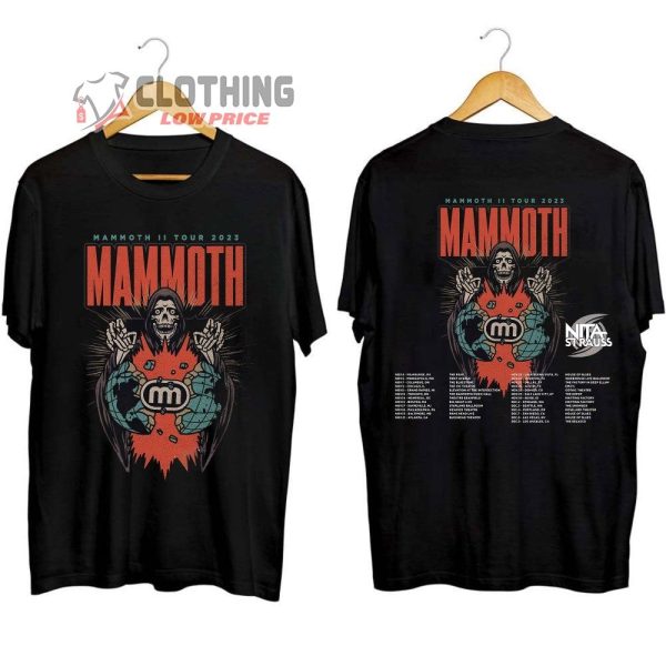 The Mammoth II Tour With Nita Strauss 2023 Tour Merch, The Mammoth WVH Band Shirt, The Mammoth II Tour 2023 Tickets T-Shirt