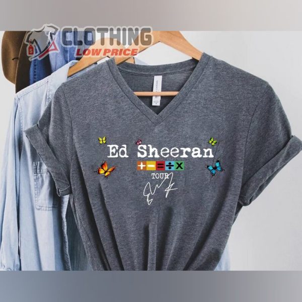 Ed Sheeran The Mathematics Tour V-neck Shirt, Ed Sheeran Mathematics Tour Poster T-Shirt Women’s, Ed Sheeran Vneck Tee