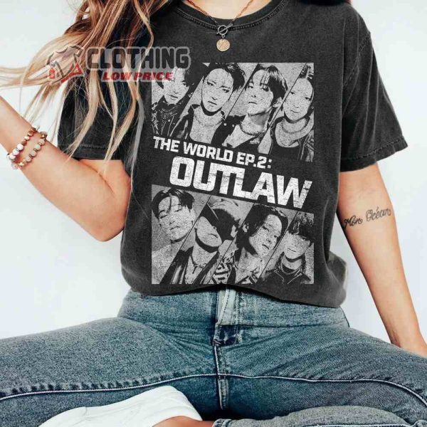 Vintage Ateez The World Ep2 Outlaw Merch, Retro Ateez Team Tee, Ateez World Tour T-Shirt