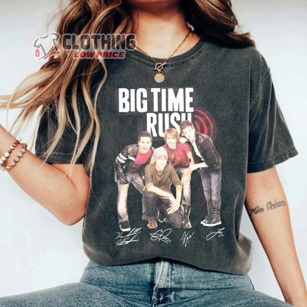 Vintage Big Time Rush Signatures Merch, Big Time Rush Band Music Sweartshirt, Big Time Rush Graphic Tour 2023 T-Shirt