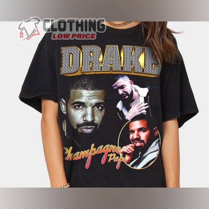 Vintage Drake 90s Hip Hop Bootleg T-Shirt, Drake Champagne Papi Tee, Drake 21 Savage Tour Merch