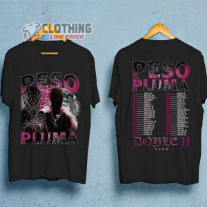 Vintage Pink Spider Peso Pluma Merch Peso Pluma Double P Tour 2023 Shirt Peso Tour 2023 Setlist T Shirt 1