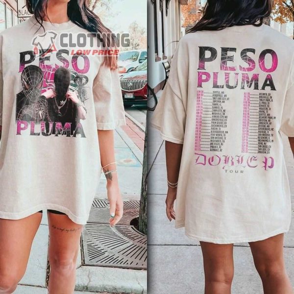 Vintage Pink Spider Peso Pluma Merch, Peso Pluma Double P Tour 2023 Shirt, Peso Tour 2023 Setlist T-Shirt