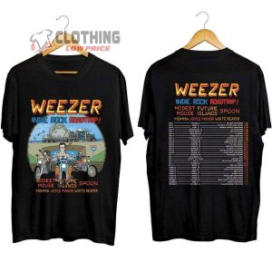 Weezer Indie Rock Roadtrip Tour Dates 2023 Merch Weezer Indie Rock Roadtrip Concert Shirt Modest Future Mouse Island Spoon T Shirt 2