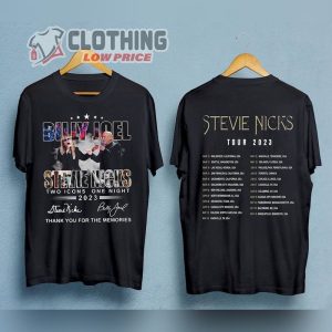 2023 Billy Joel Stevie Nick Two Icons One Night Shirt Billy Joel Stevie Nick Signatures Shirt Stevie Nicks Tour 2023 Merch 1