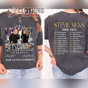 2023 Billy Joel Stevie Nick Two Icons One Night Shirt Billy Joel Stevie Nick Signatures Shirt Stevie Nicks Tour 2023 Merch 2