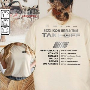 2023 Ikon World Tour Take Off Merch, World Tour Take Off 2023 Tee, Bobby Jay June Song Dk Chan Shirt, Ikon World Tour 2023 Setlist T-Shirt