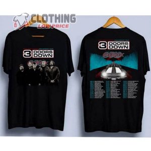 3 Doors Down Tour 2023 Setlist T- Shirt, 3 Doors Down Tour Dates 2023 Sweatshirt, 3 Doors Down Away From The Sun Setlist Merch