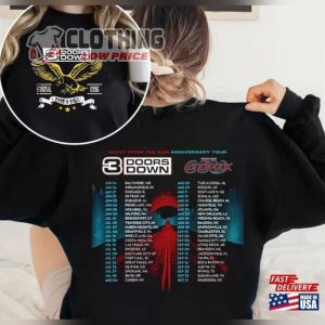 3 Doors Down Tour Dates 2023 – 2024 T- Shirt, Away From The Sun Anniversary Tour 2023 Sweatshirt, 3 Doors Down Concerts Tickets Merch