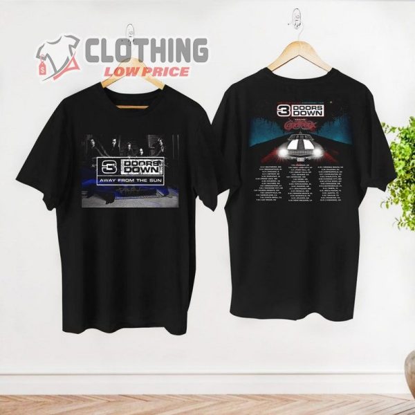 3 Doors Down Tour Dates 2023 T- Shirt, Away From The Sun Anniversary Tour 2023 Shirt, 3 Doors Down Band Tour 2023 Merch