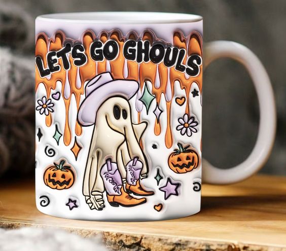 3D Lets Go Ghouls Inflated Mug etsy