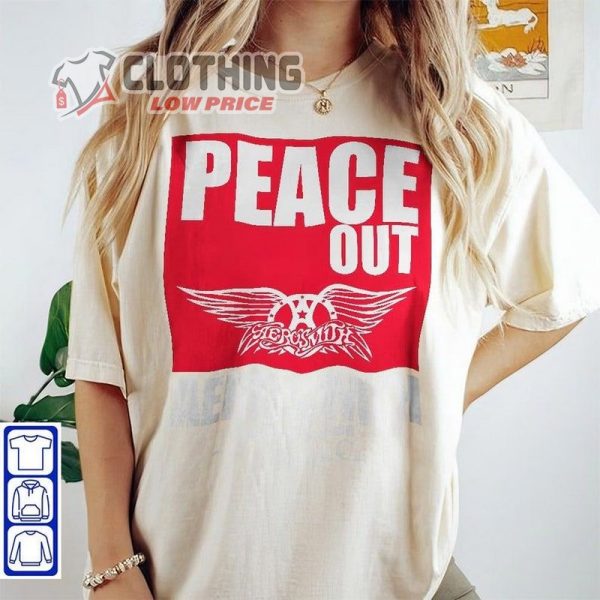 Aerosmith 2023 – 2024 Peace Out Farewell Tour With The Black Crowes Tour Shirt, Aerosmith Concert Dates Merch, Aerosmith Farewell Tour 2023 T- Shirt