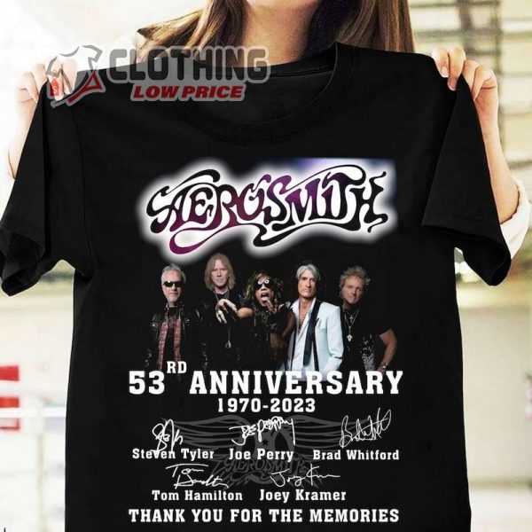 Aerosmith Farewell Tour 2023 Shirt, Aerosmith 53rd Anniversary 1970-2023 T- Shirt, Aerosmith Setlist 2023 Tour Merch