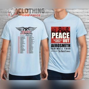 Aerosmith Peace Out Farewell Tour With The Black Crowes Tour Shirt, Farewell Tour Shirt, Aerosmith Farewell Tour Peace Out Shirt, Aerosmith Farewell Tour Dates Merch