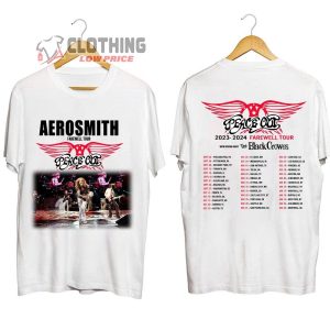 Aerosmith World Tour 2024 Setlist Tickets Merch Aerosmith 2023 2024 Peace Out Farewell Tour With The Black Crowes Tour Shirt Aerosmith Farewell Tour 2024 T Shirt 2