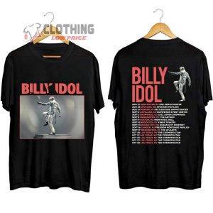 Billy Idol 2023 Live Tour Las Vegas Merch Billy Idol 2023 Concert Shirt Billy Idol Tour Dates Setlist 2023 T Shirt 1