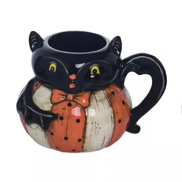 Black Cat Pumpkin Mug karneval