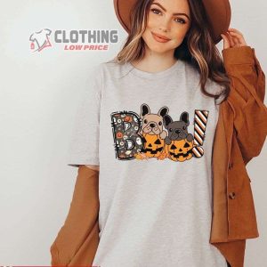 Boo Halloween Shirt Halloween Pumpkin T Shirt Frenchie Bulldog 1