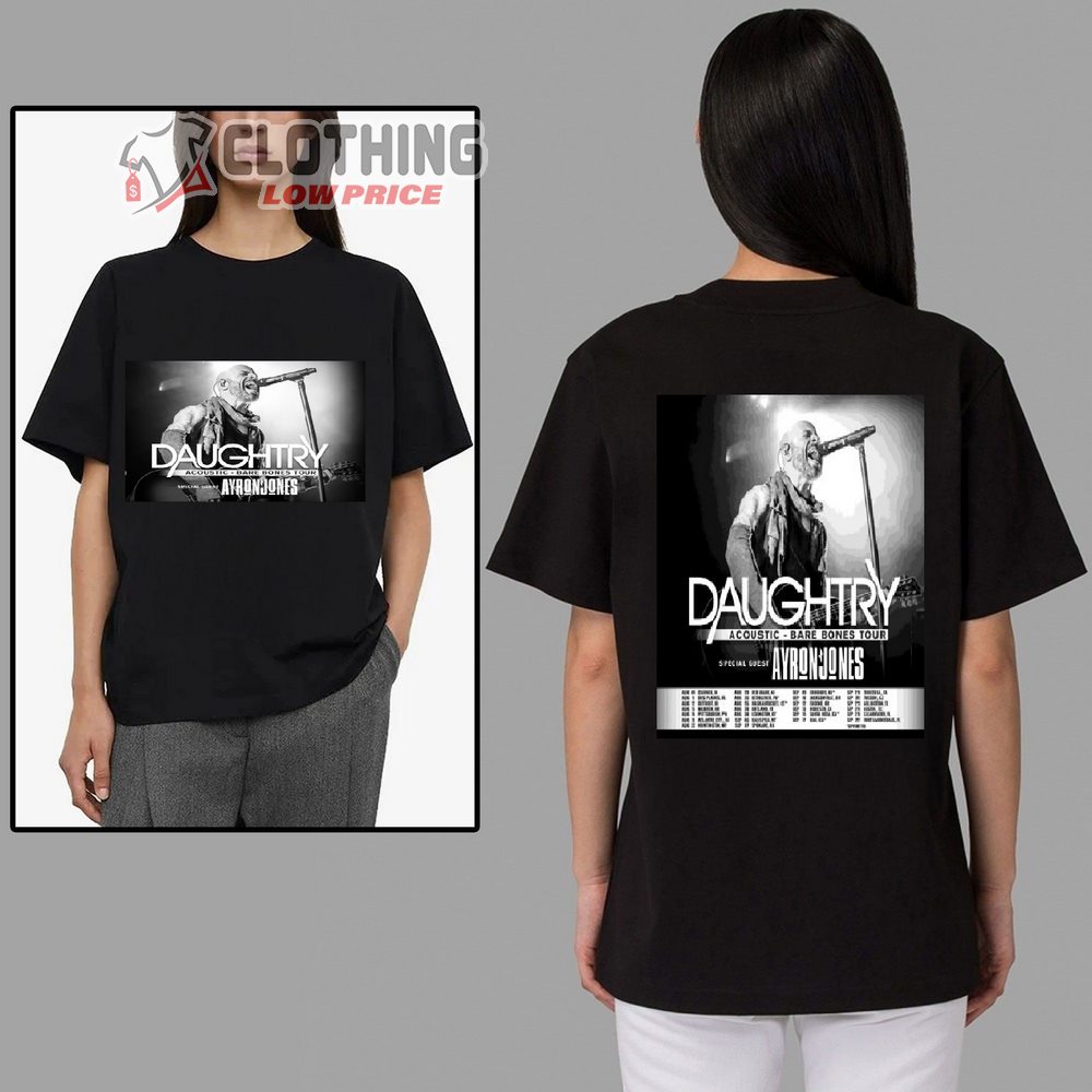 Daughtry Acoustic Bare Bones Tour 2023 USA Merch, Daughtry Bare Bones Tour Setlist 2023 Shirt, Daughtry Tour Dates 2023 With Special Guest Ayron Jones T-Shirt