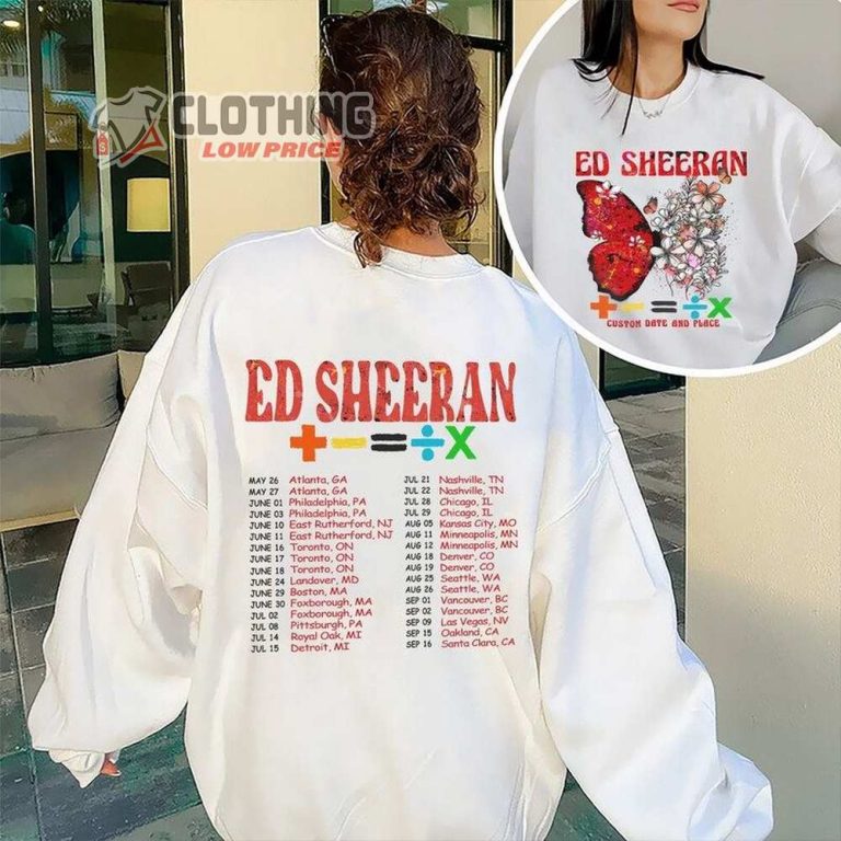 Ed Sheeran Mathematics World Tour Dates Setlist TShirt, Ed Sheeran