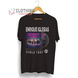 Enrique Iglesias World Tour 2023 Merch Vintage Album The Trilogy Tour 2023 Tickets Tee Enrique Iglesias Pitbull Ricky Martin T Shirt 1