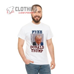 Free Trump Mugshot T- Shirt, Trump Mugshot Merch, Trump Mugshot Merchandise Shirt