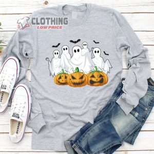 Ghost And Pumpkin Boo Halloween Long Sleeve Shirt 2