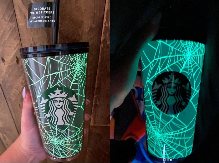 Glow in the Dark Spiderweb Starbucks Cup letseatcake