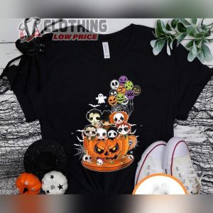 Halloween Horror Characters Pumpkin Tea Cup Shirt, Universal Studios Halloween Horror Nights Shirt, Halloween Horror Nights Theme 2023 Merch