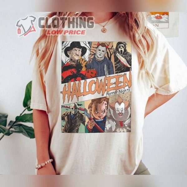 Halloween Horror Nights 2023 T- Shirt, Halloween Horror Characters Television T- Shirt, Scary Movie Shirt, Halloween Party 2023 Shirt