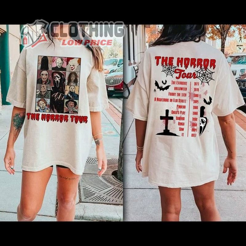 Halloween Horror Nights T- Shirt, Vintage Halloween Characters The Horror Tour Shirt, Halloween Characters Shirt, Halloween Sweatshirt