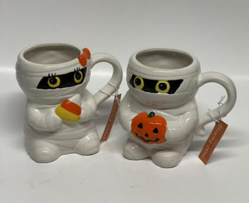 Halloween Mummy Girl Boy Pumpkin Candy Corn Mug Set ebay