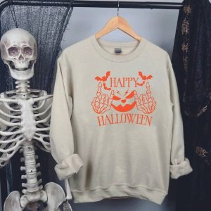 Happy Halloween Jack O Lantern Skeleton Hand Shirt Halloween Skeleton T Shirt Skeleton Hand Halloween 3