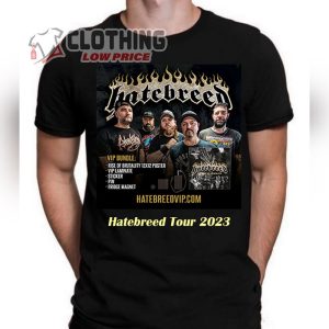 Hatebreed Band World Tour 2023 Setlist Merch, Hatebreed Band Concert 2023 With Special Guests Terror Shirt, Hatebreed Band Members T- Shirt