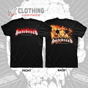 Hatebreed Perseverance T- Shirt, Hatebreed Band Songs List Merch, Hatebreed Albums T- Shirt, Hatebreed Band World Tour 2023 Setlist Merch