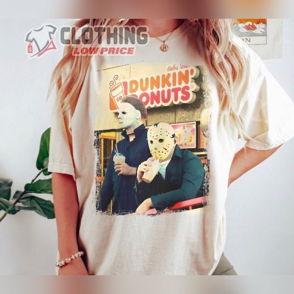 Jason And Micheal Donuts Comfort Colors Shirt Halloween Horror Night Shirt Halloween Horror Nights 2023 T Shirt