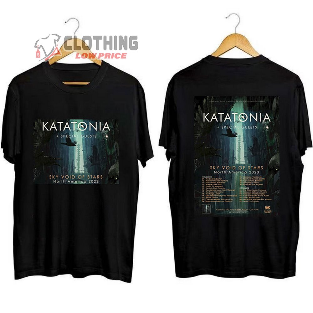 Katatonia Sky Void Of Stars North America 2023 Merch, Katatonia 2023-2024 Tour Dates Tickets Shirt, Katatonia With Spears Guests T-Shirt