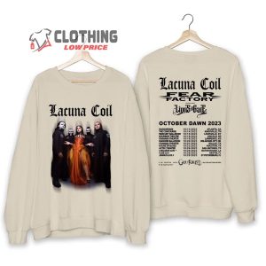 Lacuna Coil And Fear Factory US Tour 2023 Merch Lacuna Coil 2023 Dawn US Tour Shirt Lacuna Coil 2023 Concert With Lions At The Gate T Shirt