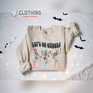 Lets Go Ghouls Skeleton Dancing Sweatshirt, Vintage Halloween Hoodie, Halloween Skeleton Dancing Vintage Shirt