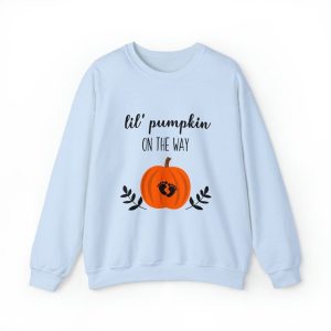 Lil Pumpkin On The Way Halloween Sweatshirt Pumpkin Halloween Sweatshirt Halloween Woman Sweatshirt2
