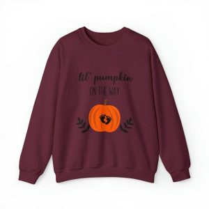 Lil Pumpkin On The Way Halloween Sweatshirt Pumpkin Halloween Sweatshirt Halloween Woman Sweatshirt3