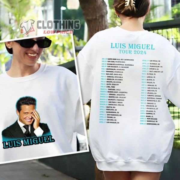 Luis Miguel 2024 Tour With San Antonio Stop Merch, Luis Miguel Adds New Tour Dates Shirt, Luis Miguel Tickets T-Shirt