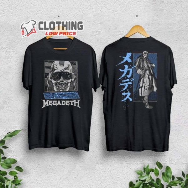 Megadeth Japan Tour 2023 Katakana Vic Merch, Megadeth 2023 Concert Shirt, Megadeth Band T-Shirt