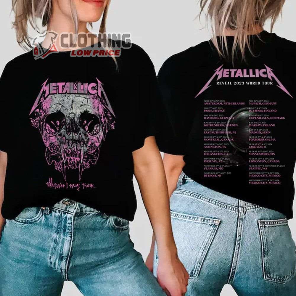 Metallica Reveal 2023 World Tour Merch Metallica Wherever I May Roam Song Shirt Metallica Tour Dates And Setlist 2023 2024 T Shirt 1 